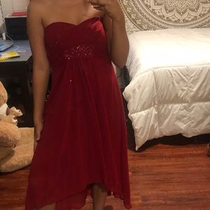 David’s Bridal Red Bridesmaid Dress